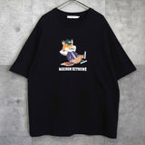 メゾンキツネ フォックスロゴ Tシャツ ブラック - NEWSED