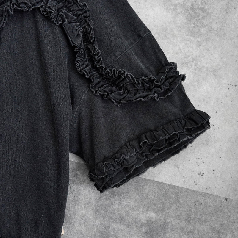 ドリス ヴァン ノッテン フリル 半袖トップス Tシャツ ダークグレー レディース - NEWSED