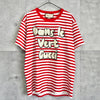 Gucci Print Striped T-Shirt in Red/White