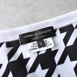 コムデギャルソン オムプリュス 千鳥格子柄 ストライプ柄 変形 オーバーサイズ Tシャツ カットソー ホワイト / ブラック - NEWSED