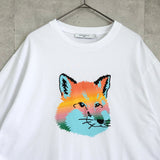 メゾン キツネ フォックスヘッド プリント Tシャツ ホワイト - NEWSED