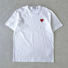 Play Comme des Garçons 白色心形徽标 T 恤