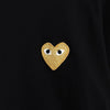 Play Comme des Garçons 黑色心形徽标 T 恤
