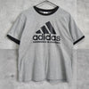 Adidas Performance Logo Ringer T恤（灰色/黑色）