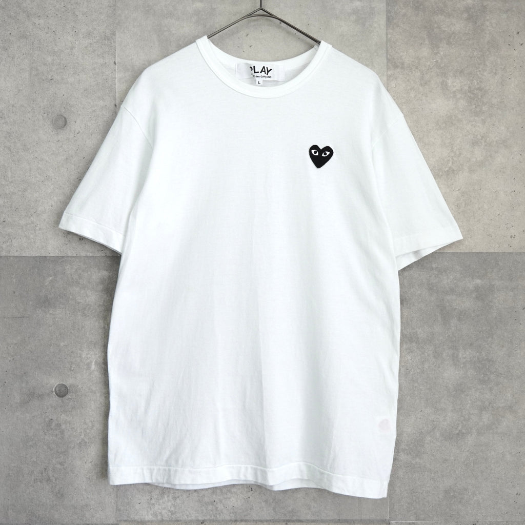 プレイ コムデギャルソン ハートロゴ Tシャツ ホワイト