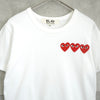 Play Comme des Garçons 白色心形徽标 T 恤