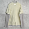 マーティンキム フェイクレイヤード Tシャツ メッシュニット アイボリー