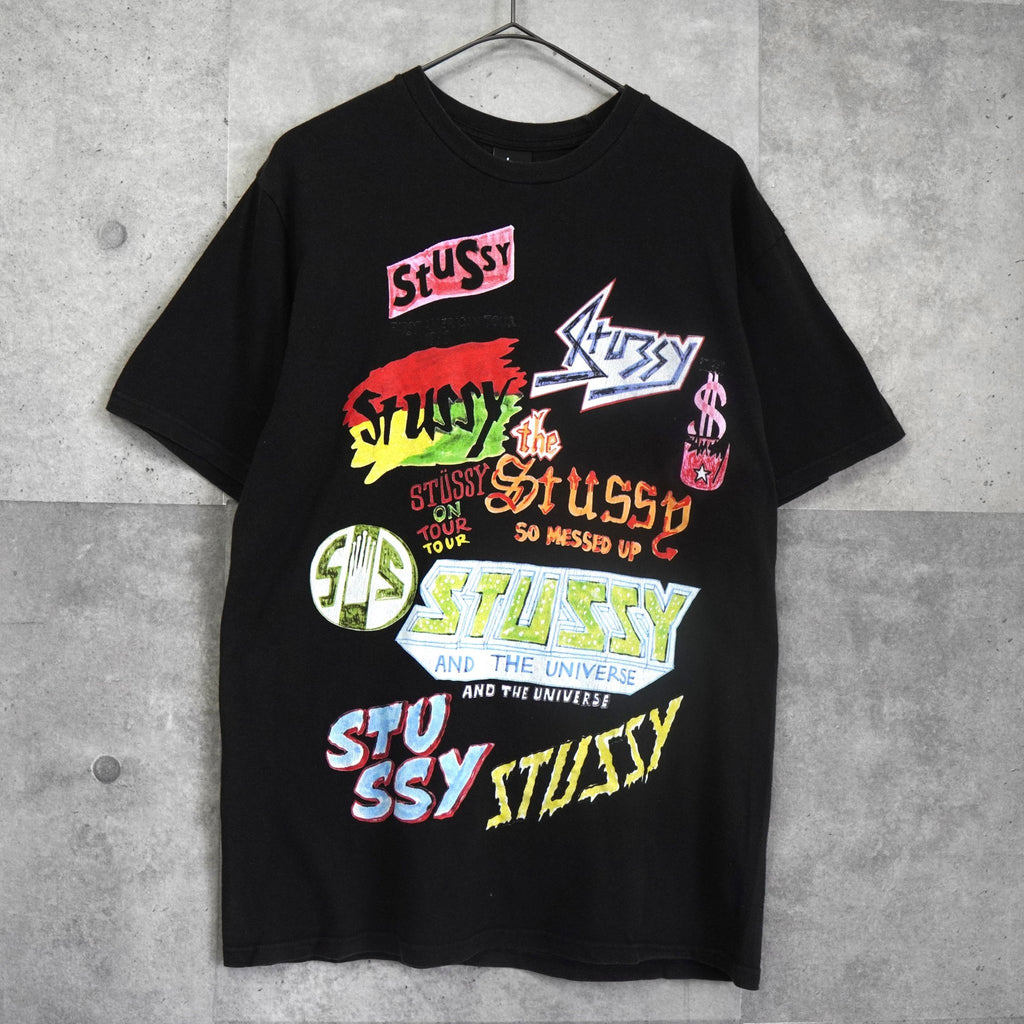 Stüssy Logo Art Paint T-Shirt in Black