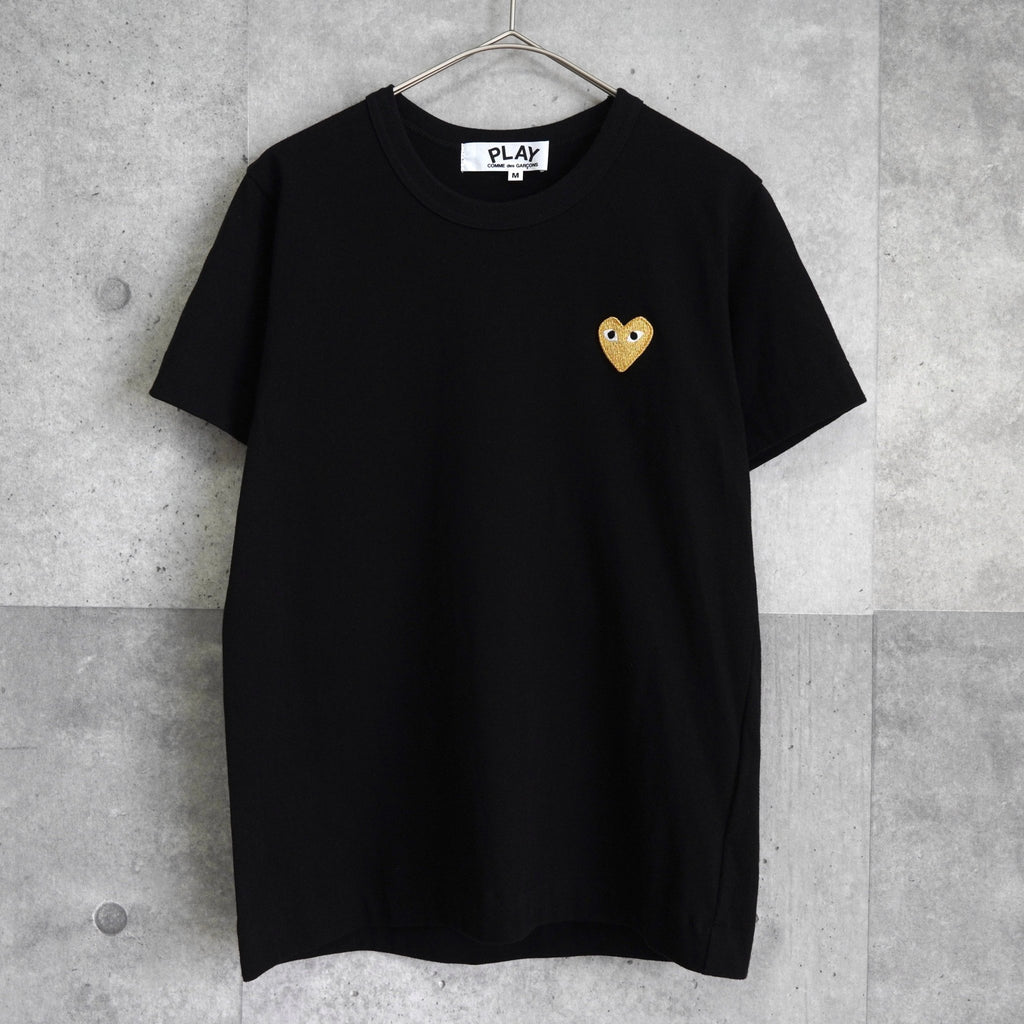 Play Comme des Garçons 黑色心形徽标 T 恤