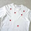 Play Comme des Garçons 白色心形徽标 T 恤