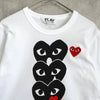 Play Comme des Garçons 白色心形徽标印花 T 恤