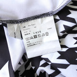 コムデギャルソン オムプリュス 千鳥格子柄 ストライプ柄 変形 オーバーサイズ Tシャツ カットソー ホワイト / ブラック - NEWSED