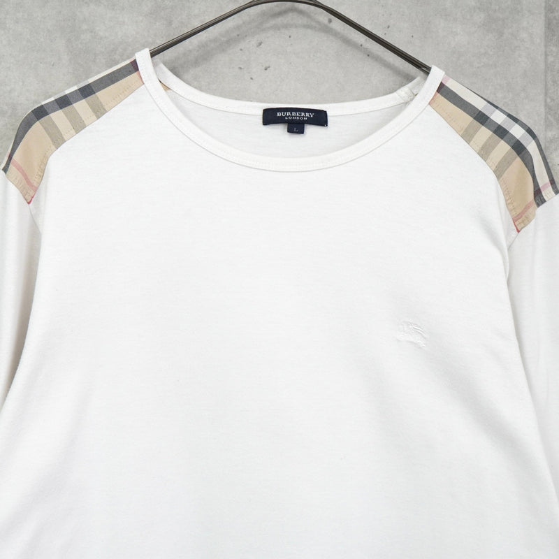 Burberry バーバリー　ロンT ショルダー　ノヴァチェック バーバリー ノバチェック柄 ロンT ホワイト / ベージュ