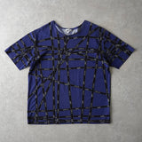 エルメス ロゴ リボン 総柄 半袖トップス Tシャツ ネイビー - NEWSED