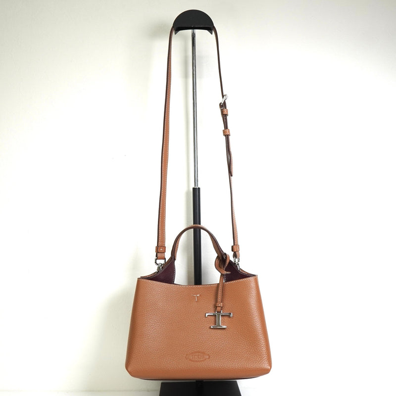 トッズ Tタイムレス レザー 2way ハンドバッグ ショルダーバッグ ブラウン - NEWSED