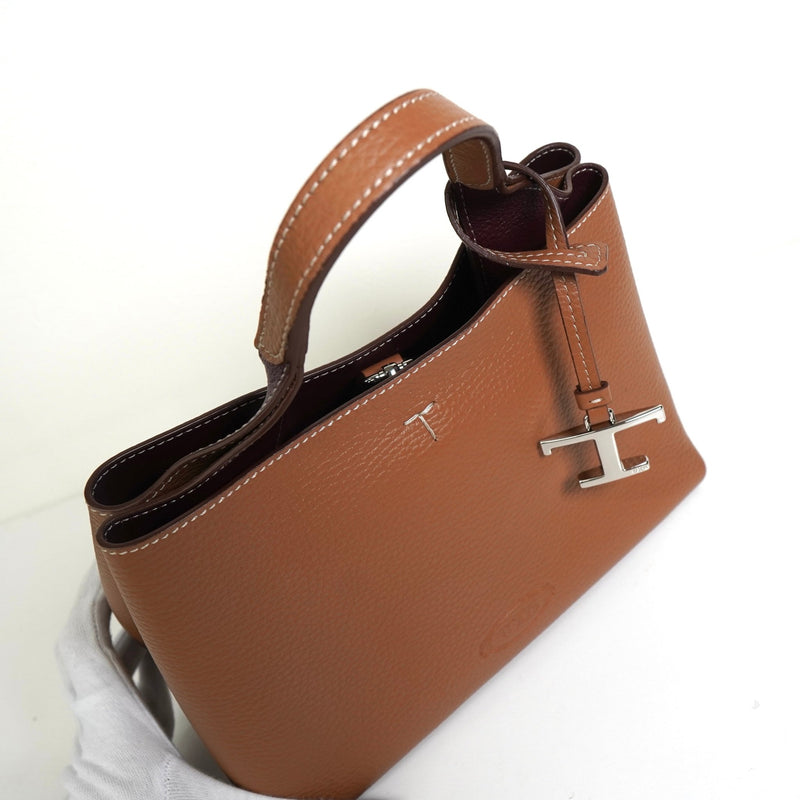 トッズ Tタイムレス レザー 2way ハンドバッグ ショルダーバッグ ブラウン - NEWSED