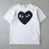 Play Comme des Garçons 白色心形徽标 T 恤