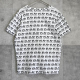 プレイ コムデギャルソン ハートロゴ 総柄 Tシャツ ホワイト - NEWSED