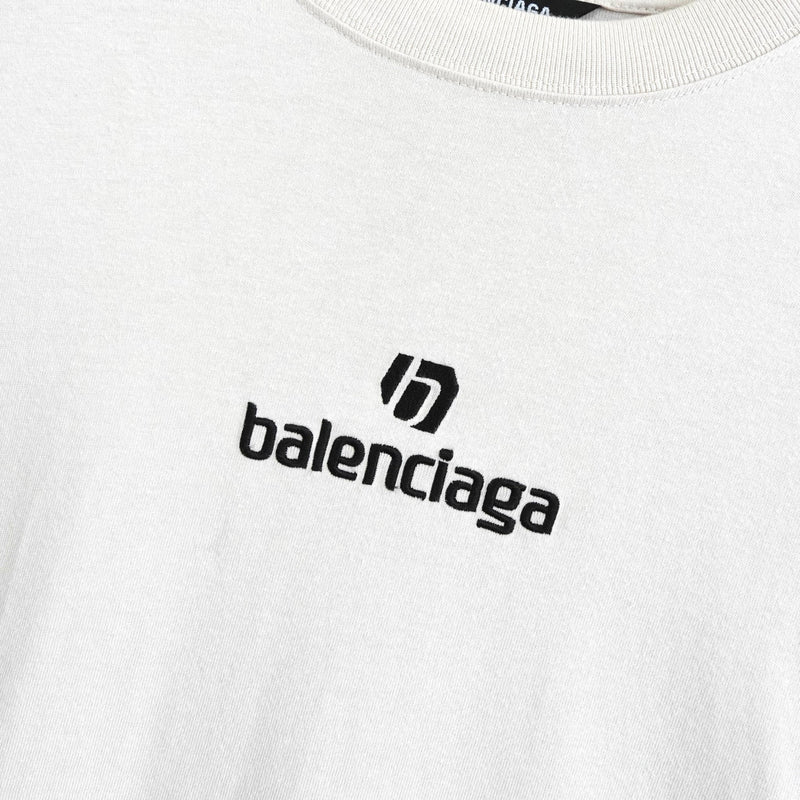 バレンシアガ ロゴ刺繍 オーバーサイズ Tシャツ ベージュ | ブランド
