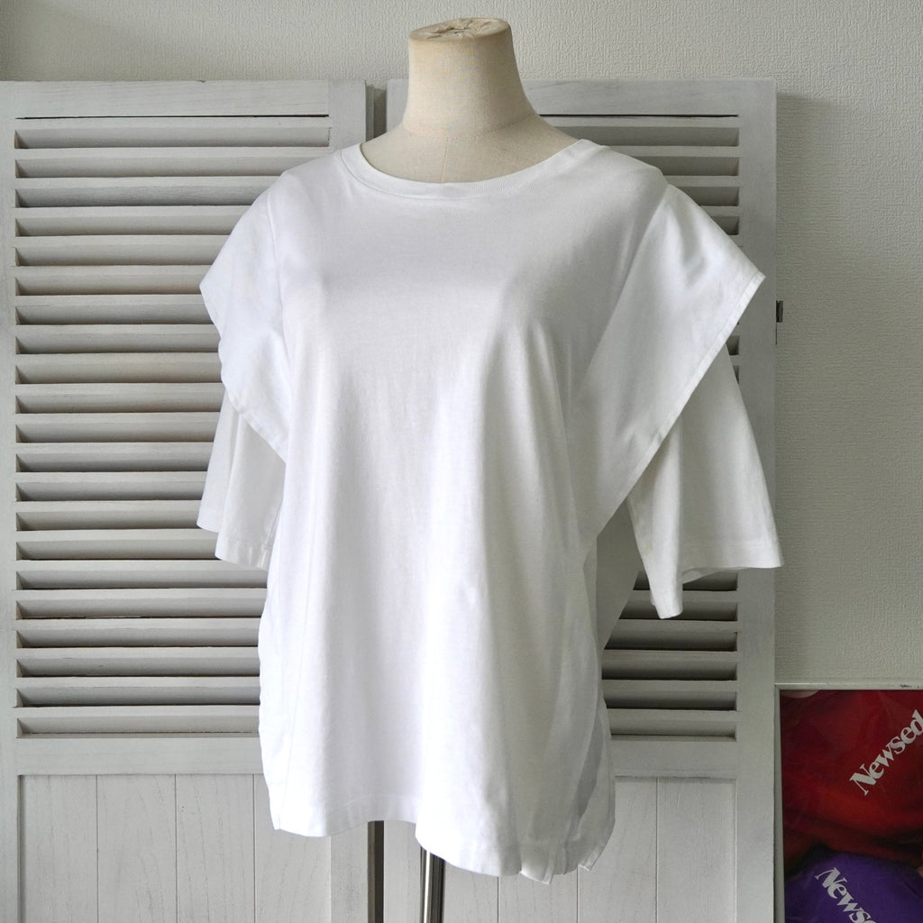 MM6 Maison Margiela Faux Layered Half-Sleeve T-Shirt in White for Women