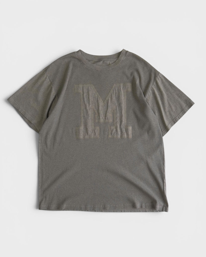 エムエムシックス メゾン マルジェラ イニシャルロゴパッチ 異素材切り替え Tシャツ グレージュ レディース