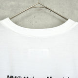エムエムシックス メゾン マルジェラ カレンダーロゴ フリンジ Tシャツ ホワイト - NEWSED