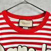 Gucci Print Striped T-Shirt in Red/White