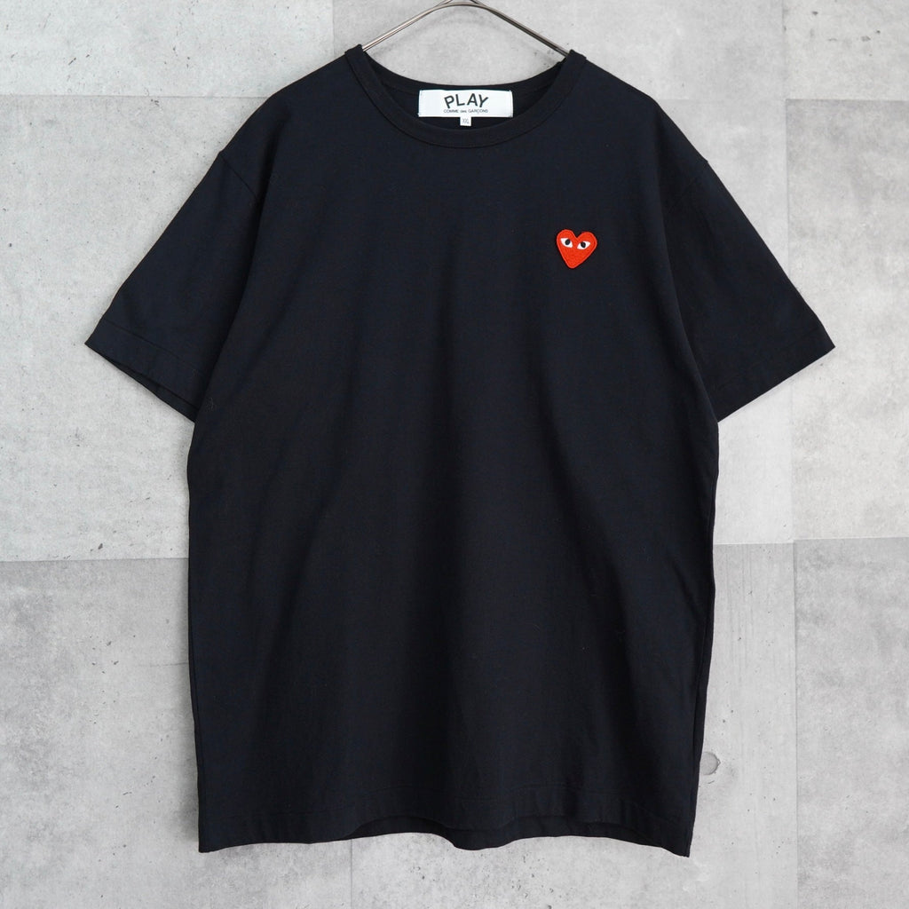 Play Comme des Garcons 心形徽标短袖 T 恤 黑色
