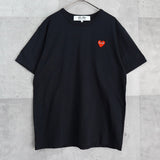 プレイ コムデギャルソン ハートロゴ 半袖Tシャツ ブラック - NEWSED