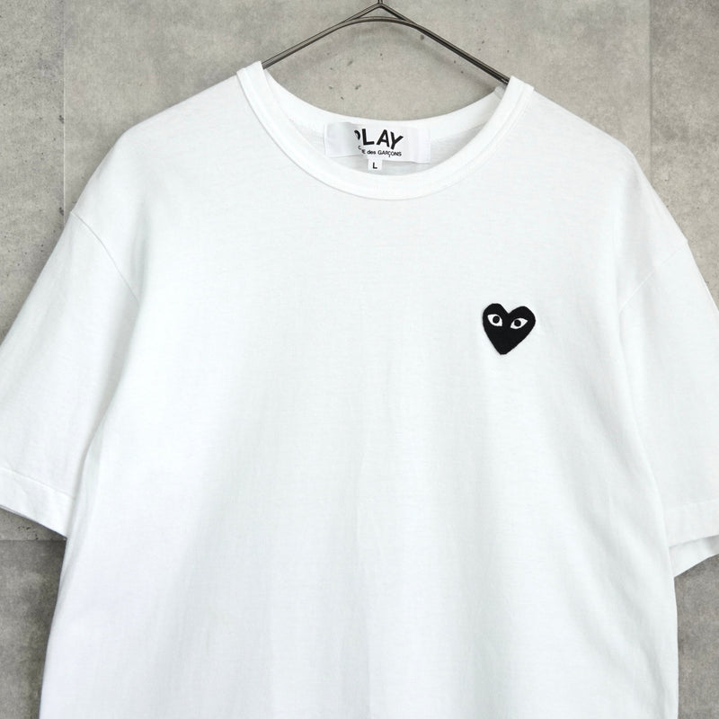 プレイ コムデギャルソン ハートロゴ Tシャツ ホワイト - NEWSED