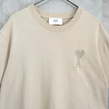 アミパリ アミ パリス ハートロゴ Tシャツ ベージュ - NEWSED