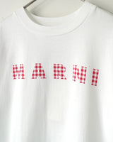 マルニ ギンガムチェックロゴ ショート丈 Tシャツ ホワイト サイズ36 レディース - NEWSED