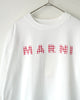 マルニ ギンガムチェックロゴ ショート丈 Tシャツ ホワイト サイズ36 レディース