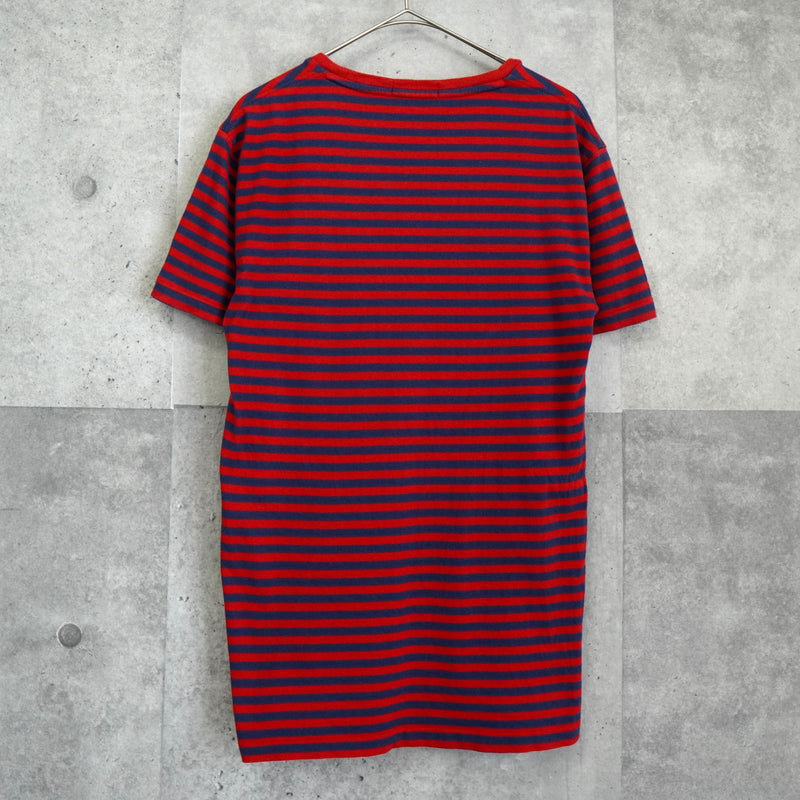 ポロ ラルフローレン ロゴ刺繍 ボーダー柄 Tシャツ レッド / ネイビー - NEWSED