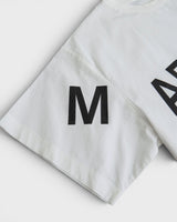 エムエムシックス メゾン マルジェラ シャツ素材 プルオーバー オーバーサイズ ロゴ Tシャツ ホワイト サイズ38 メンズ レディース - NEWSED