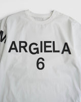 エムエムシックス メゾン マルジェラ シャツ素材 プルオーバー オーバーサイズ ロゴ Tシャツ ホワイト サイズ38 メンズ レディース - NEWSED