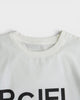 エムエムシックス メゾン マルジェラ シャツ素材 プルオーバー オーバーサイズ ロゴ Tシャツ ホワイト サイズ38 メンズ レディース