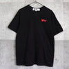 Play Comme des Garçons 黑色心形徽标 T 恤