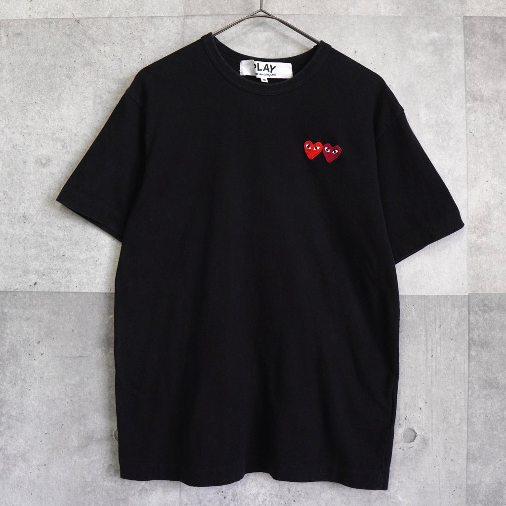 Play Comme des Garçons 黑色心形徽标 T 恤