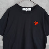 プレイ コムデギャルソン ハートロゴ 半袖Tシャツ ブラック - NEWSED