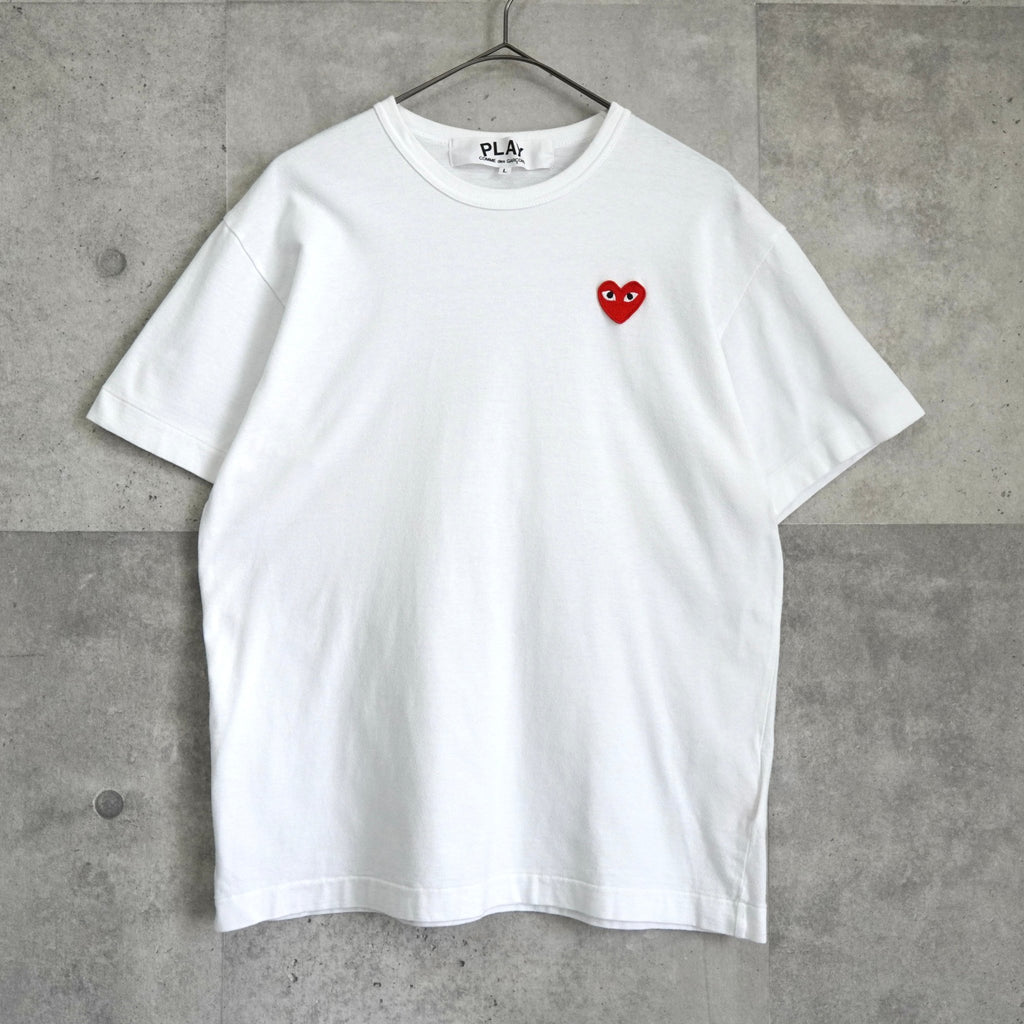 プレイ コム デ ギャルソン ハート Tシャツ ホワイト