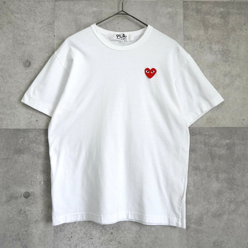プレイ コム デ ギャルソン ハート Tシャツ ホワイト - NEWSED