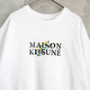 Maison Kitsune 花朵刺绣徽标 T 恤 白色