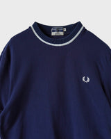フレッドペリー ヴィンテージ リブネック 鹿子 Tシャツ ネイビー サイズ40 メンズ レディース - NEWSED