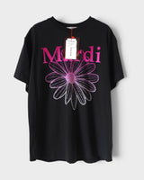 マルディメクルディ フラワー ロゴ プリント Tシャツ ブラック 未使用品 - NEWSED