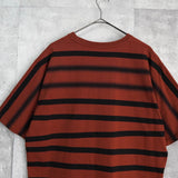 メゾン キツネ フォックス ボーダー Tシャツ オレンジブラウン - NEWSED