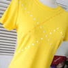 Courrèges Logo Sporty Fabric T-Shirt, Short Sleeve Top, Yellow, Women's