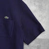 Lacoste 海军蓝徽标凸纹口袋 T 恤
