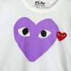 Play Comme des Garçons Heart Logo T-Shirt in White/Purple