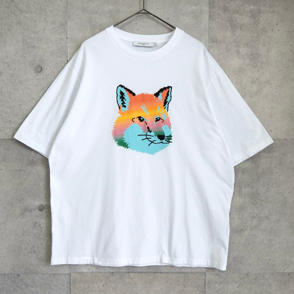 メゾン キツネ フォックスヘッド プリント Tシャツ ホワイト